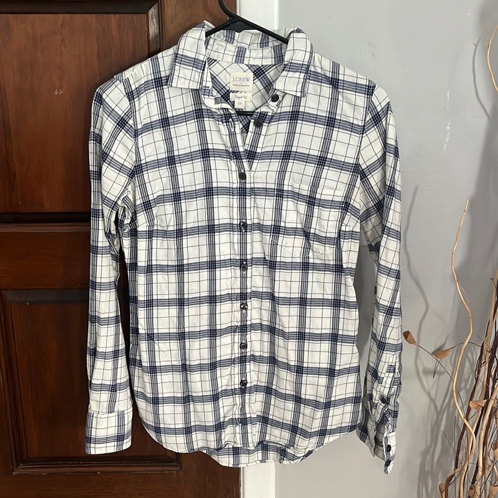 I. Crew Perfect Fit XXS Plaid Button Down Shirt